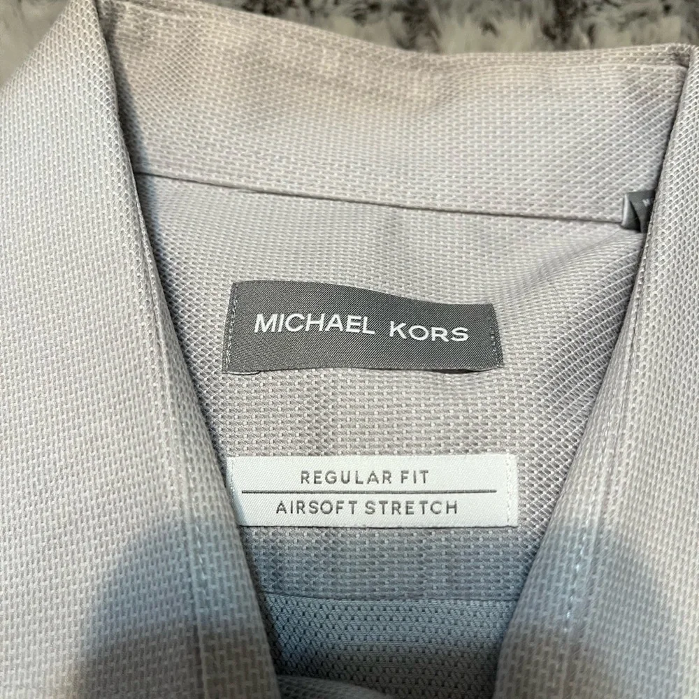 Michael Kors Light Gray Button-Up Shirt Dress Shirt - Picture 1 of 5